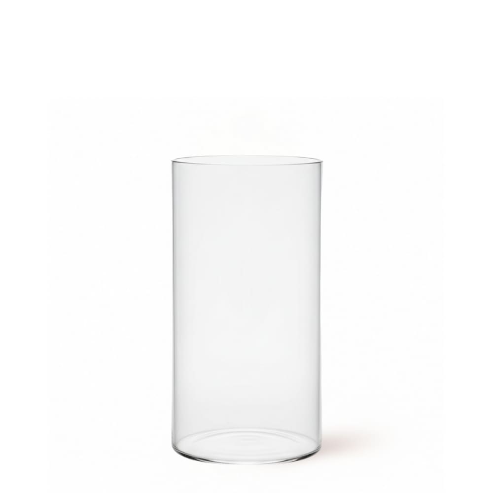 Photophore décoratif en verre transparent h16