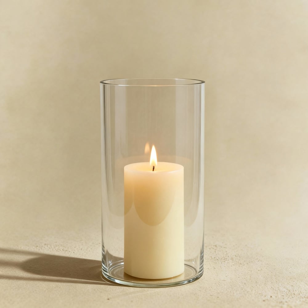 Photophore décoratif en verre transparent h20 — vue 3
