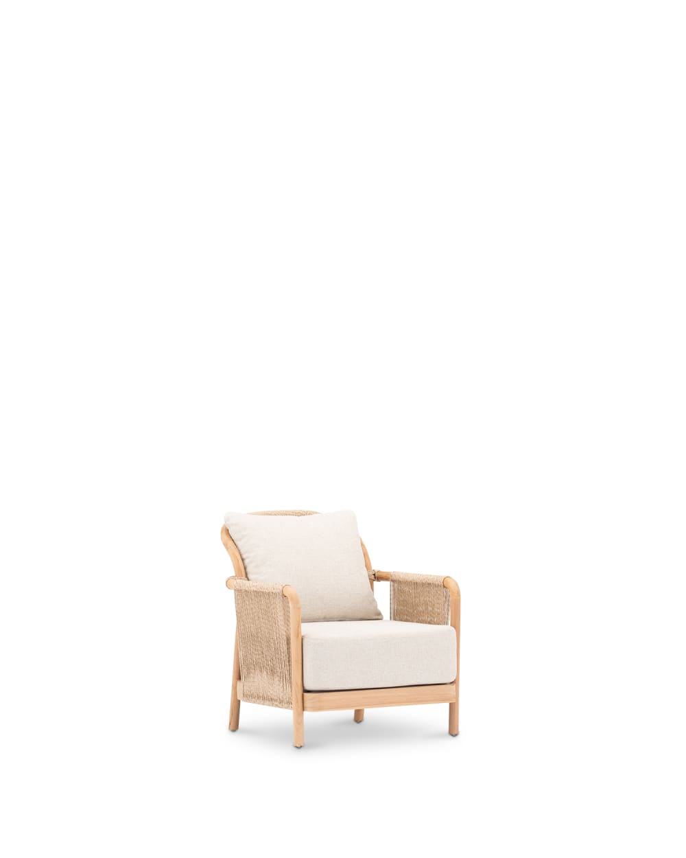 Fauteuil en teck et rotin