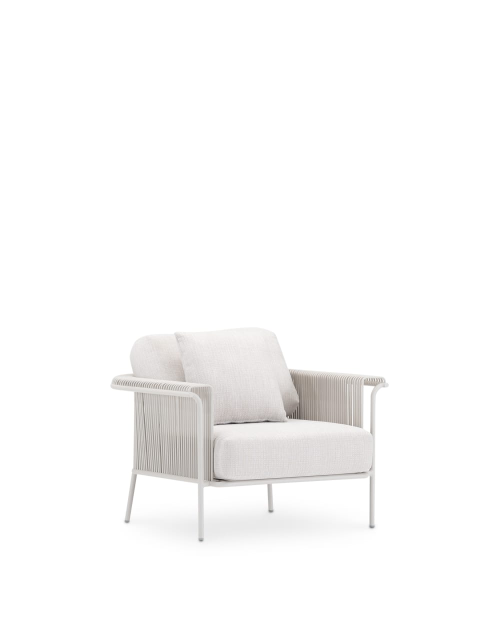fauteuil aluminium beige