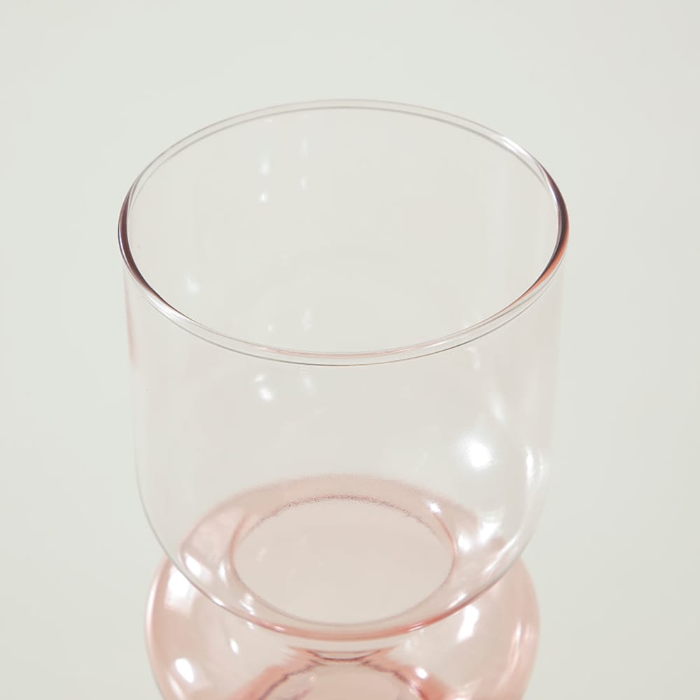 Vase en verre rose transparent h21 — vue 4