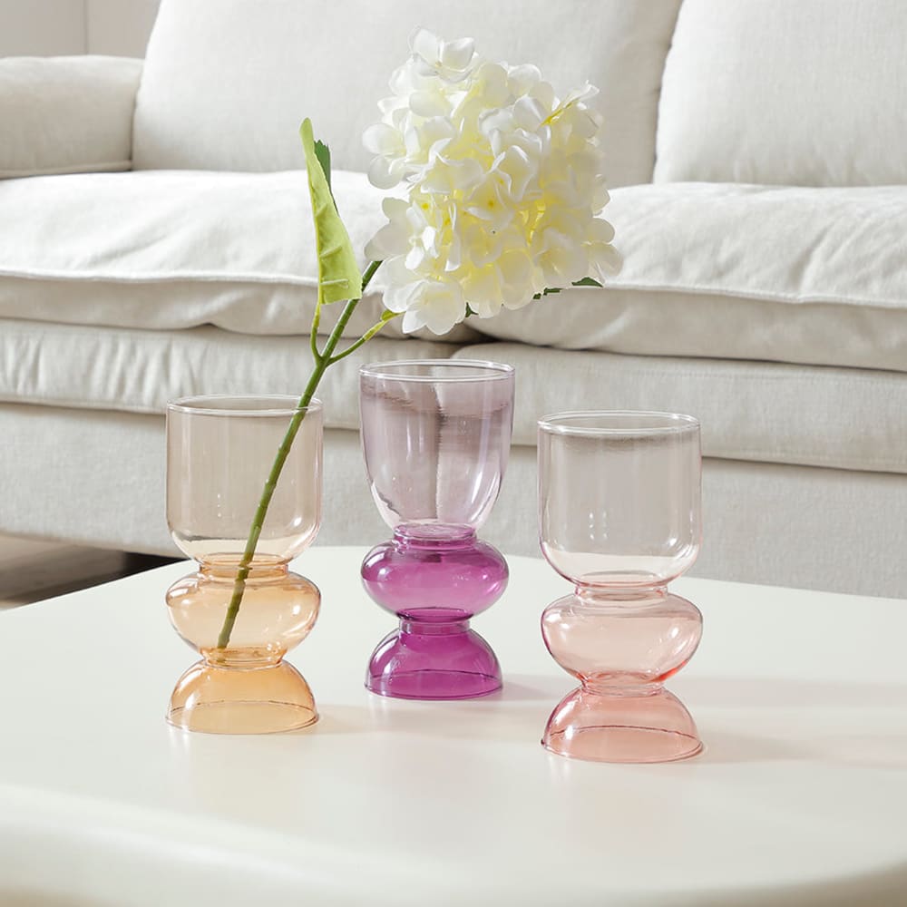 Vase en verre violet transparent h22 — vue 3