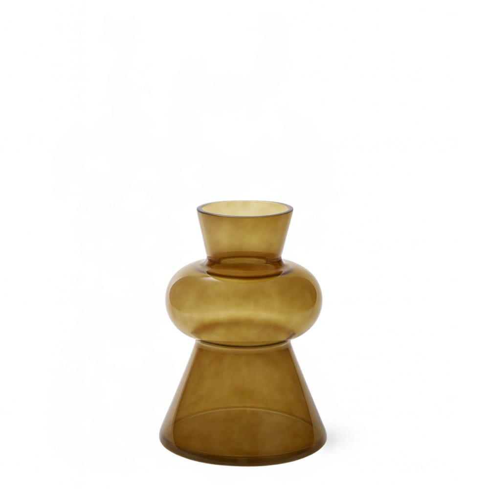 Vase décoratif en verre marron H23