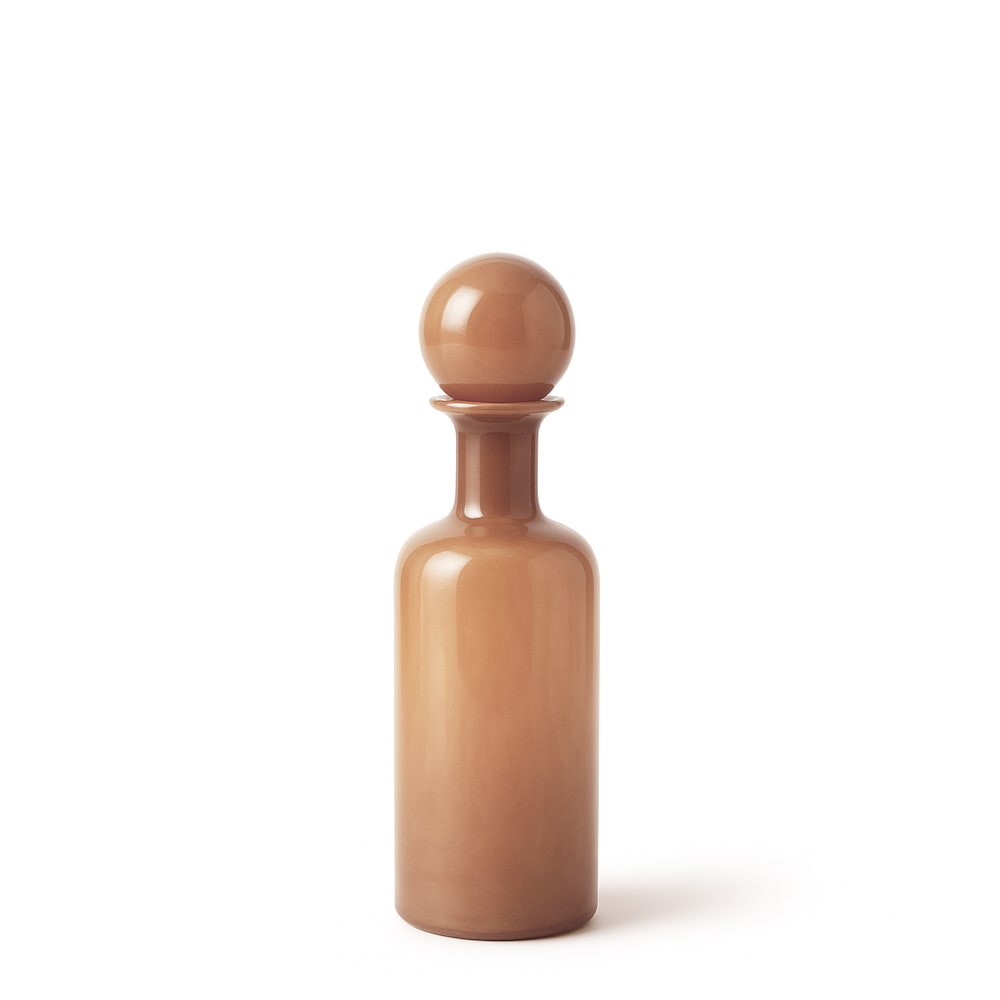 Vase décoratif en verre beige rosé H38