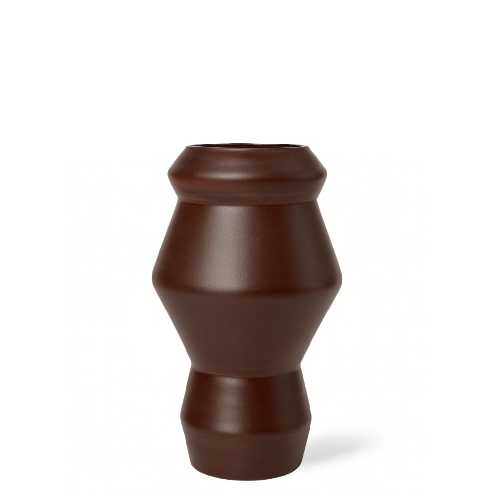 Vase géométrique en verre marron h30 Vase géométrique en verre marron h30