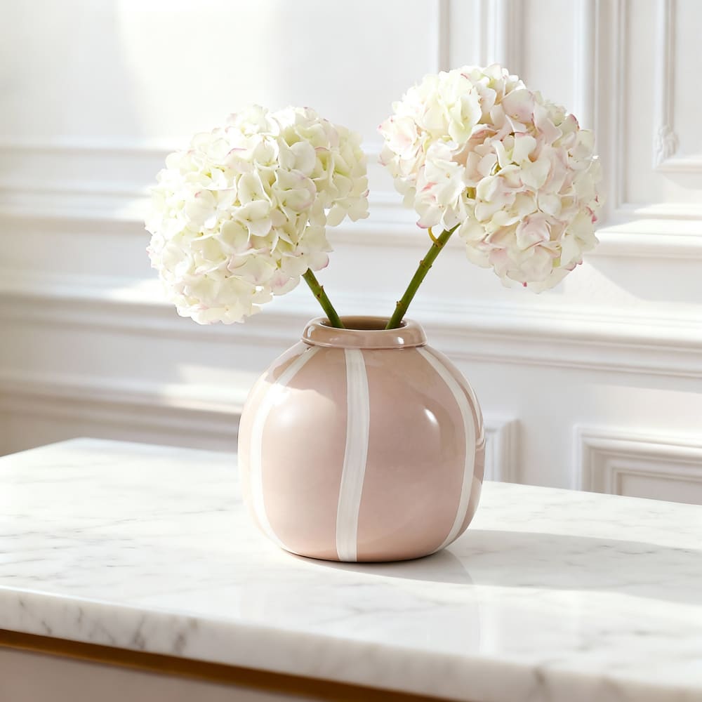 Vase décoratif en verre beige et blanc D22 - Maisons du Monde
