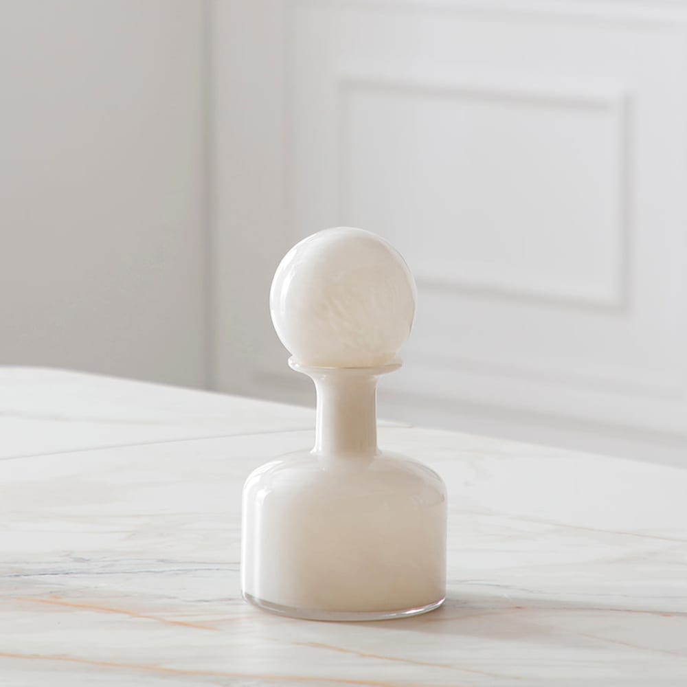 Vase décoratif en verre crème h23