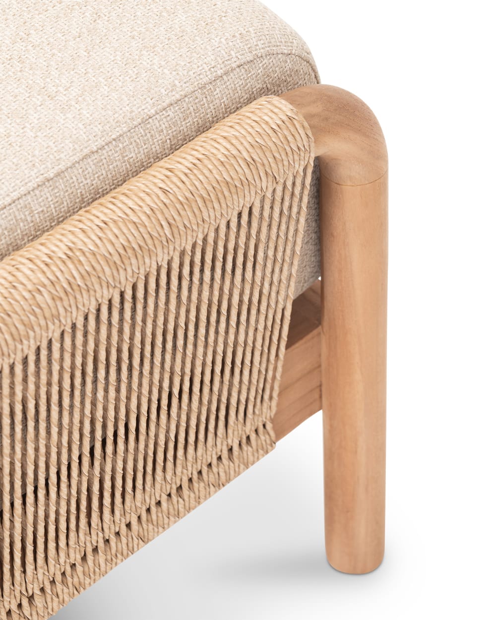 Repose-pieds en teck et rotin