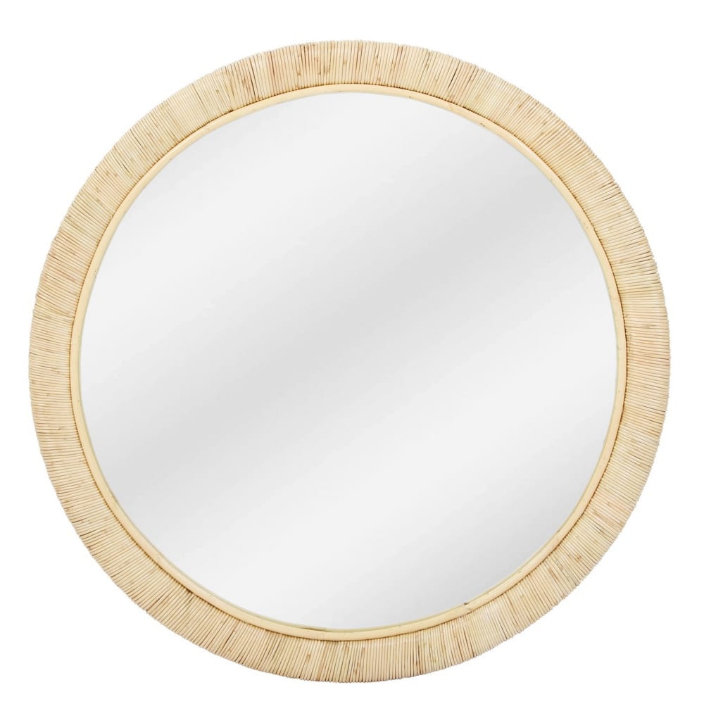 Miroir rond D75 cm en rotin naturel