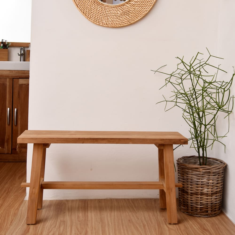 Banc entrée chambre en bois massif de teak