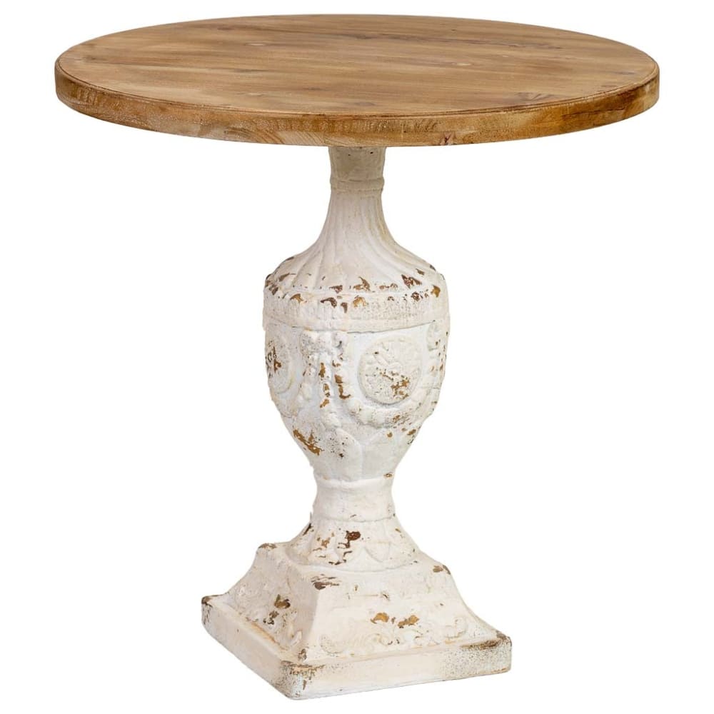 Table basse en bois brun et blanc et magnésium 76x35x76 cm (h)