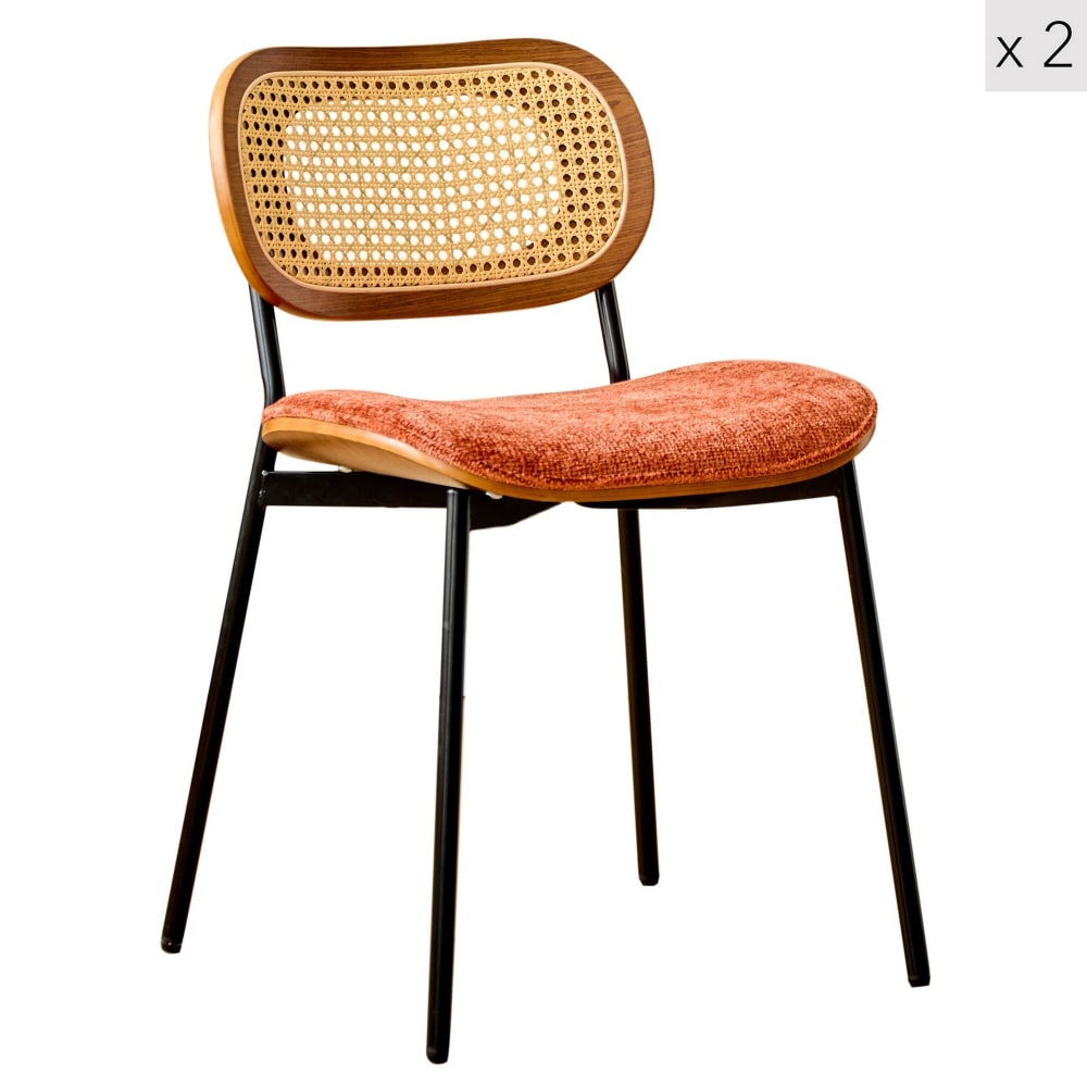 Lot 2 chaises salle - terracotta