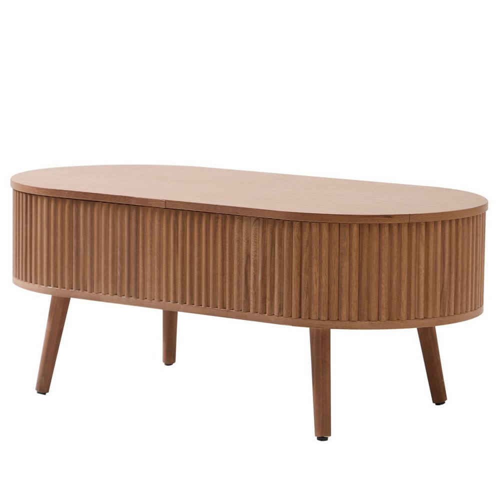 Table basse en bois de noyer avec rangement