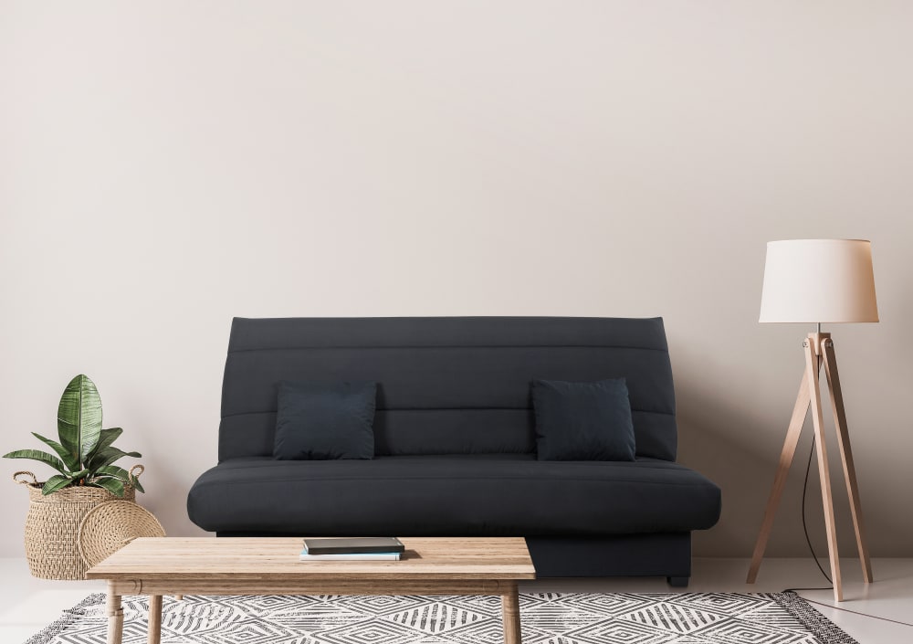 Banquette convertible clic clac 2 places rangement intégré pearl noir