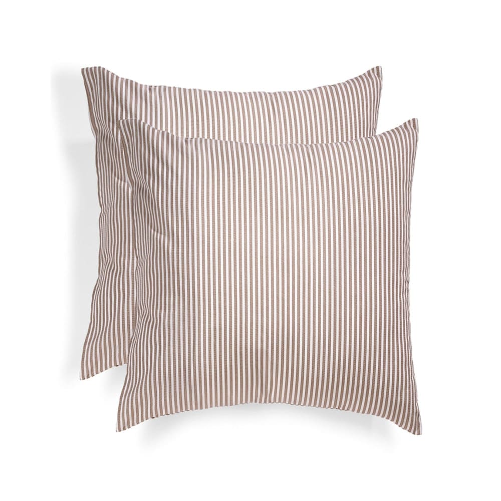 Taie d'oreiller (x2) coton lavé noisette 65x65