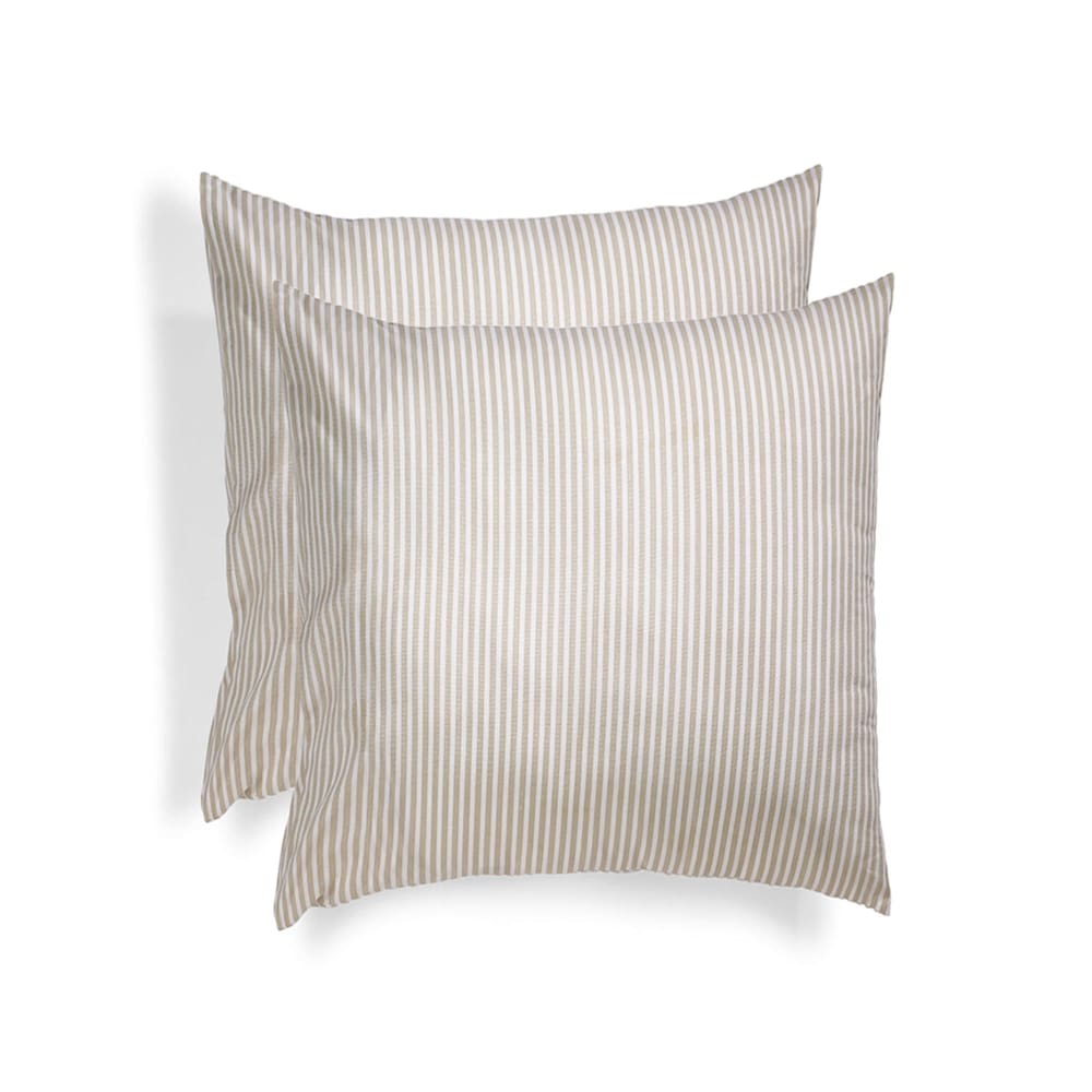 Taie d'oreiller (x2) coton lavé sable 65x65