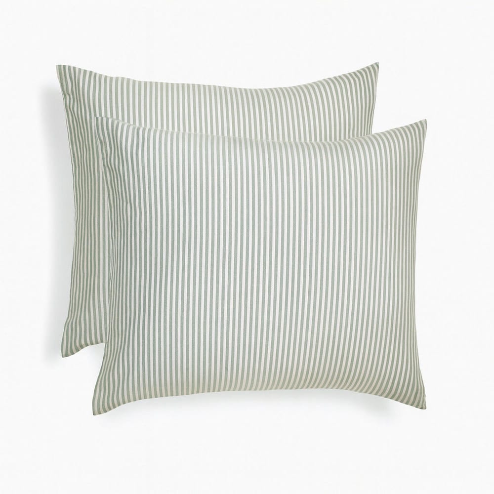 Taie d'oreiller (x2) coton lavé céladon 65x65