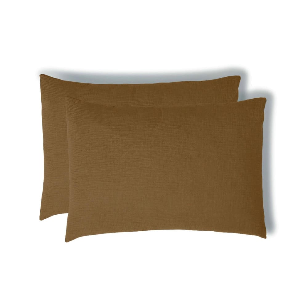 Taie d'oreiller (x2) gaze de coton noisette 50x70