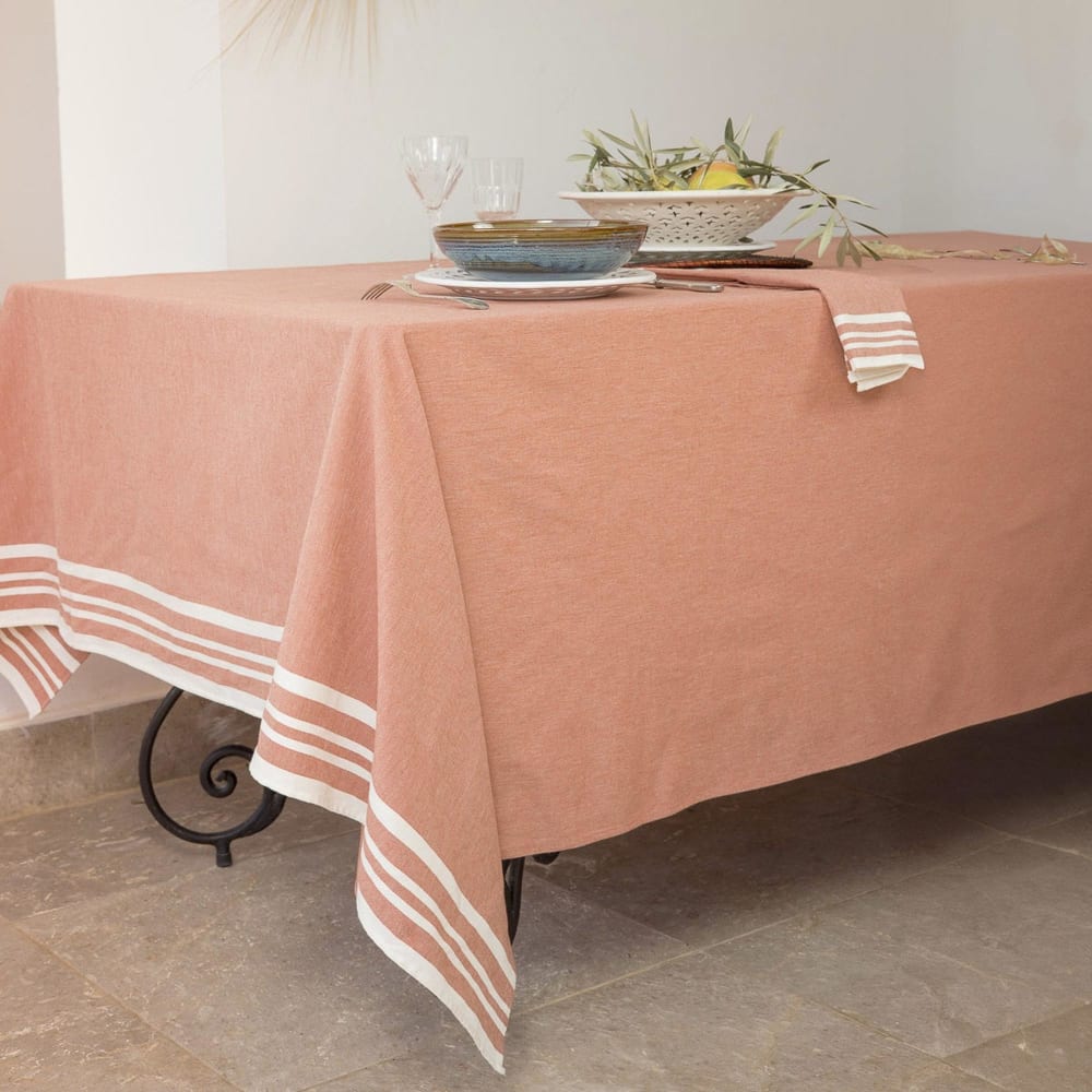 Tischdeckenset mit 8 Servietten aus Baumwolle 180x350 - Maisons