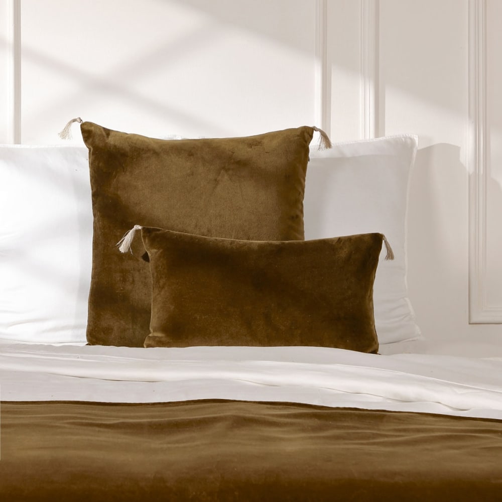 Febronie Bettläufer aus Baumwolle 90x200 style classic chic Braun Öko-Tex Zertifikat Baumwolle
