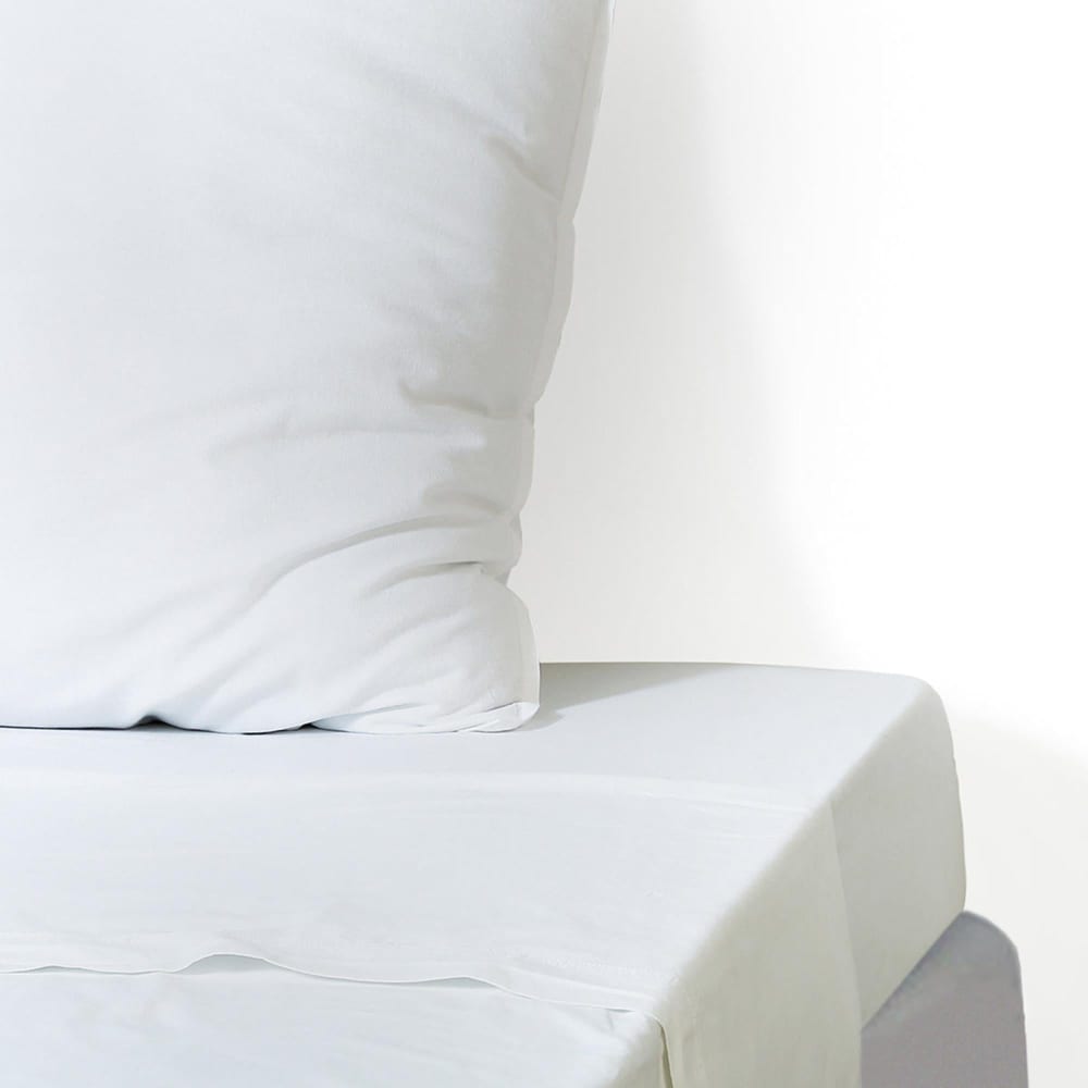 Drap plat coton lavé blanc 270x300