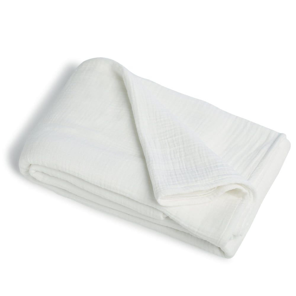 Drap plat gaze de coton 270x300 blanc — vue 3