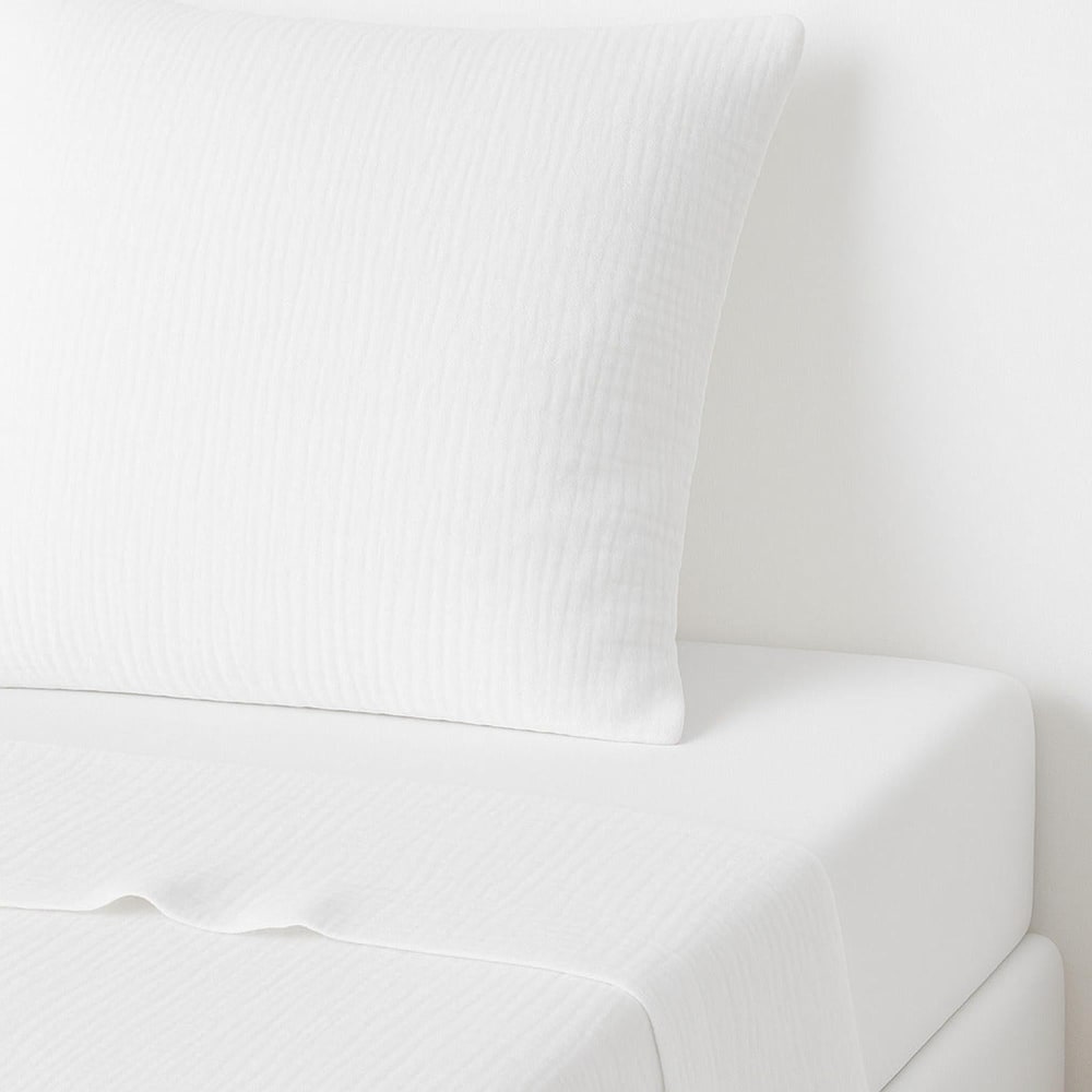 Drap plat gaze de coton blanc 240x300