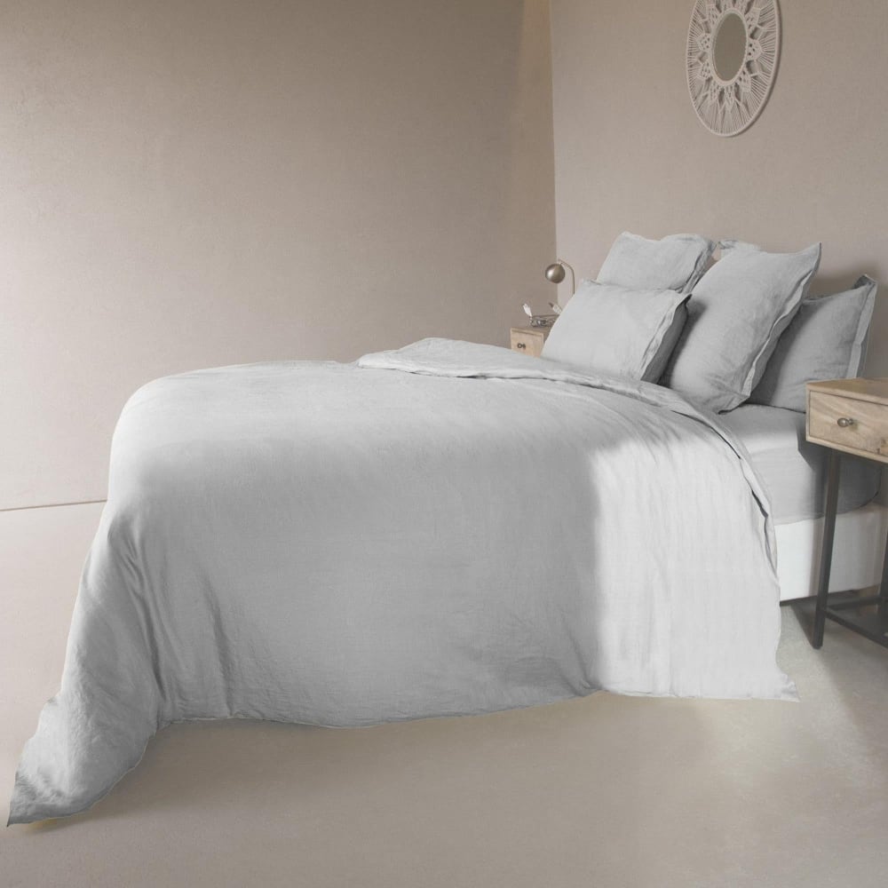 Housse de couette gaze de coton vert céladon 140x200 — vue 4