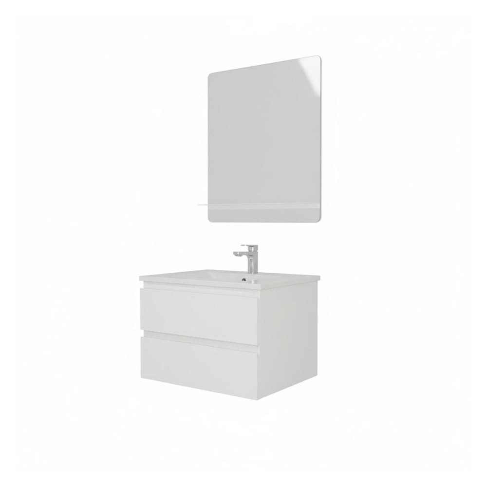 Ensemble meuble simple vasque  60 cm + robinet + miroir