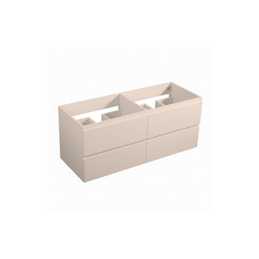 Mob In wandhängender Waschtischunterschrank mit 4 Schubladen, 120 cm Beige Spanplatte
