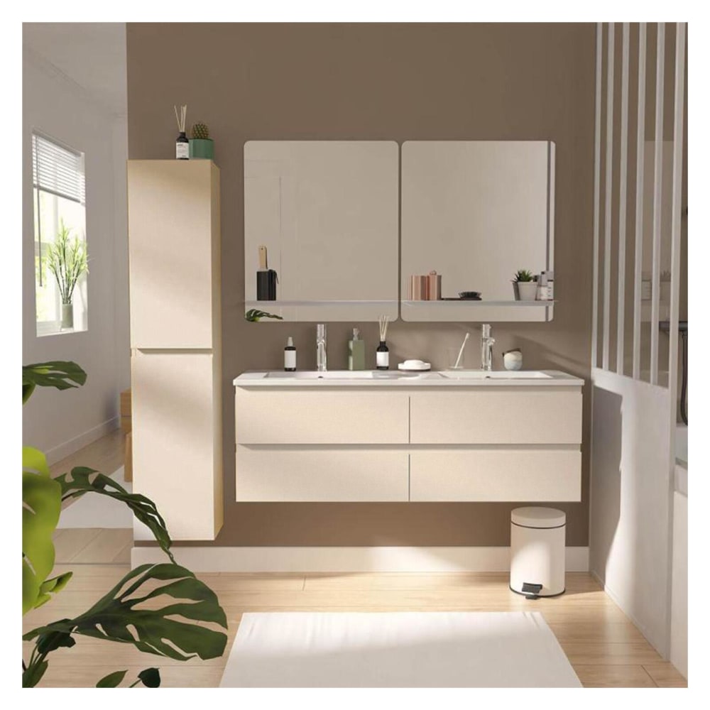 120 cm Doppelwaschtisch mit Keramikarbeitsplatte - Maisons Du