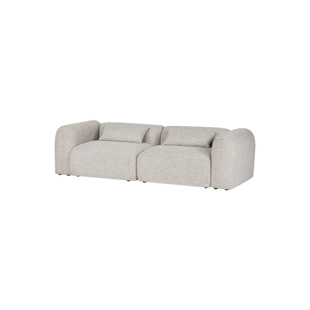 Canapé 3 places Yaro 263 cm, gris clair en tissu chiné
