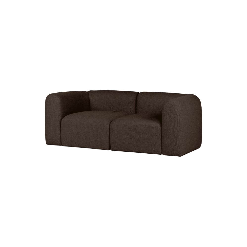 Canapé 2 places Flom 193 cm, marron chocolat en tissu bouclé