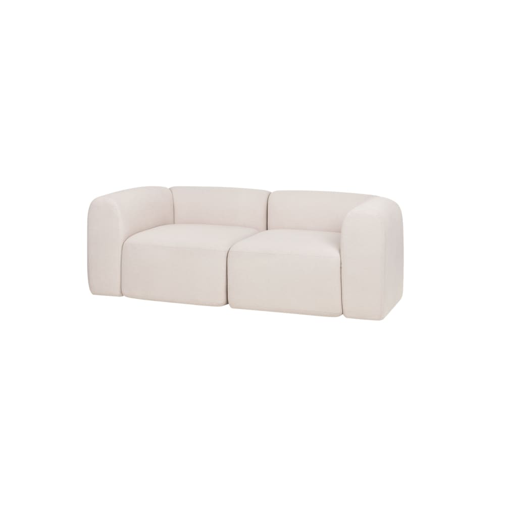 Canapé 2 places Flom 193 cm aux formes arrondies, beige