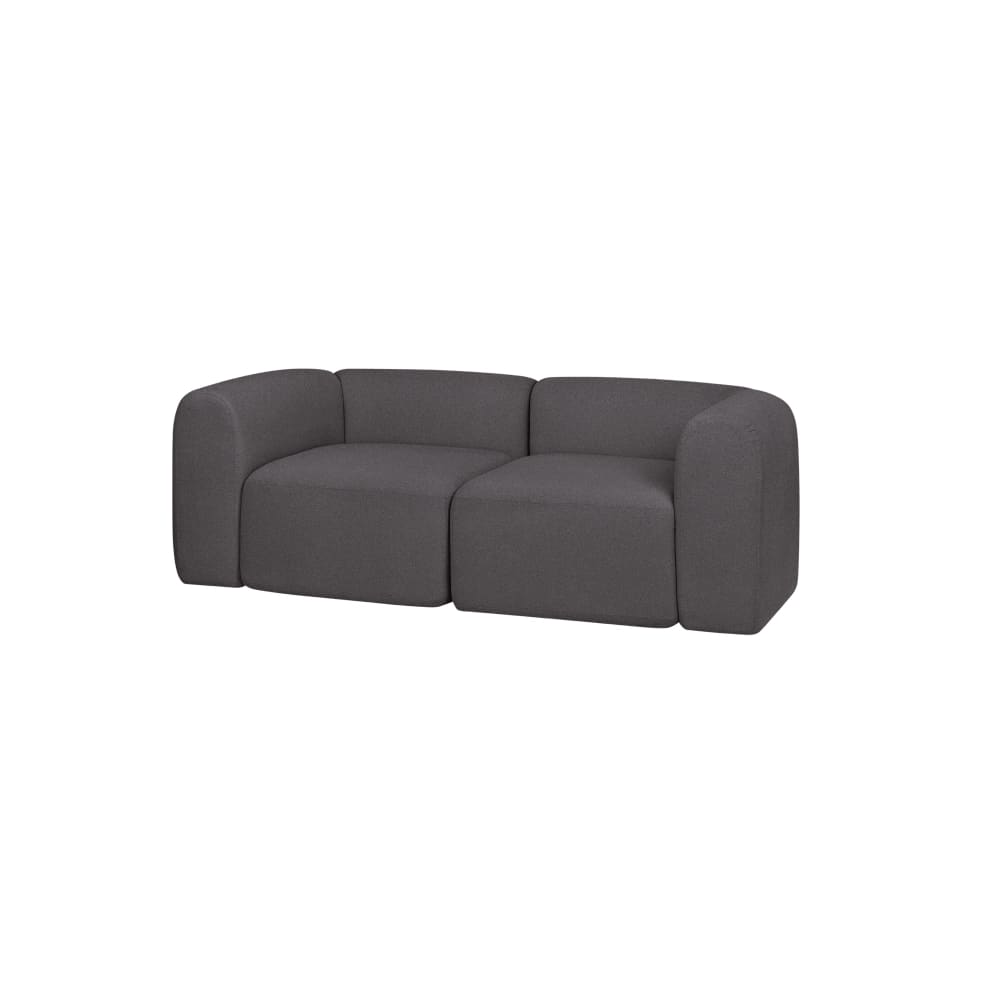 Canapé 2 places Flom 193 cm aux formes arrondies, gris foncé