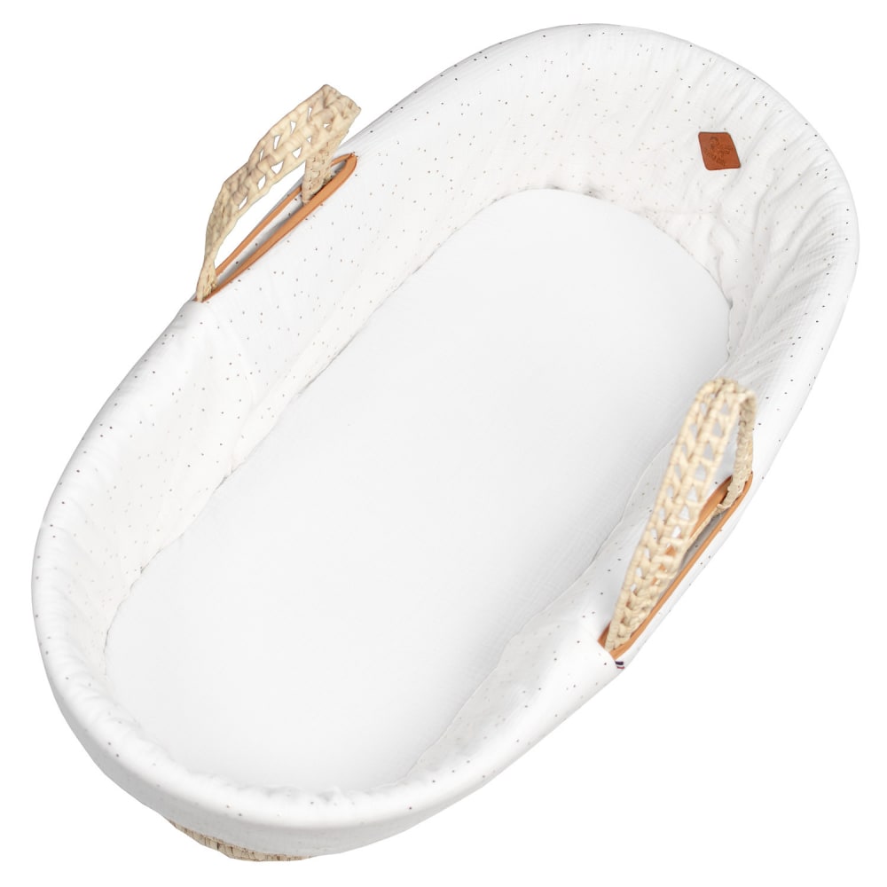 Habillage couffin bébé gaze de coton blanc
