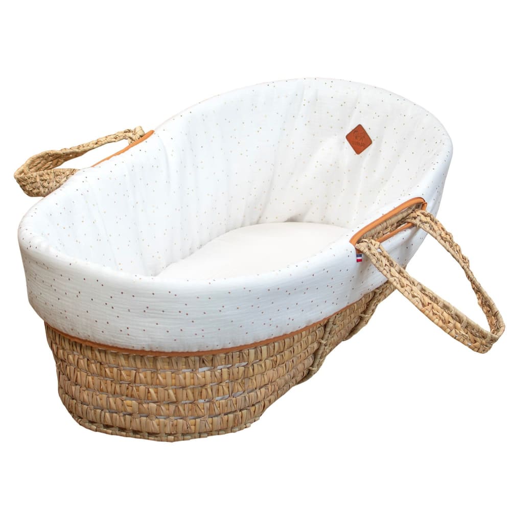 Habillage couffin bébé gaze de coton blanc taille unique