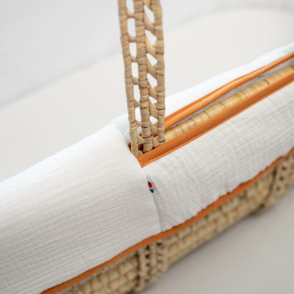 Habillage couffin bébé gaze de coton blanc taille unique