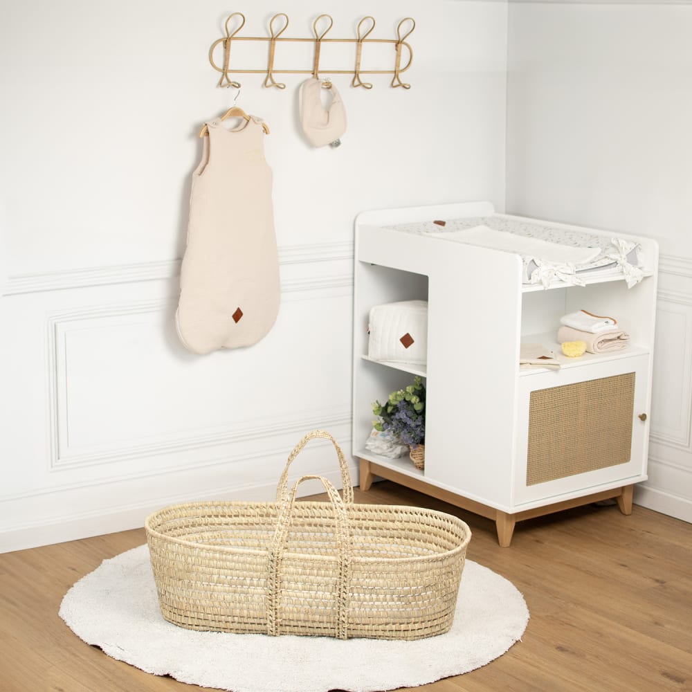 Couffin bébé en fibres naturelles