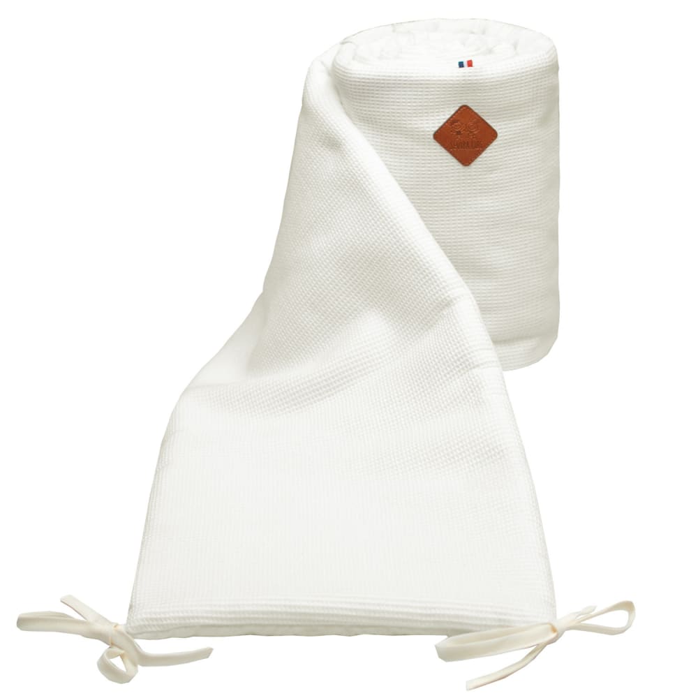 Tour de lit bébé réversible nid d'abeille écru dès la naissance