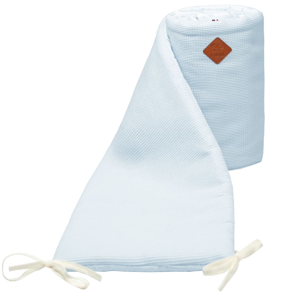 Tour de lit bébé réversible nid d'abeille bleu dès la naissance