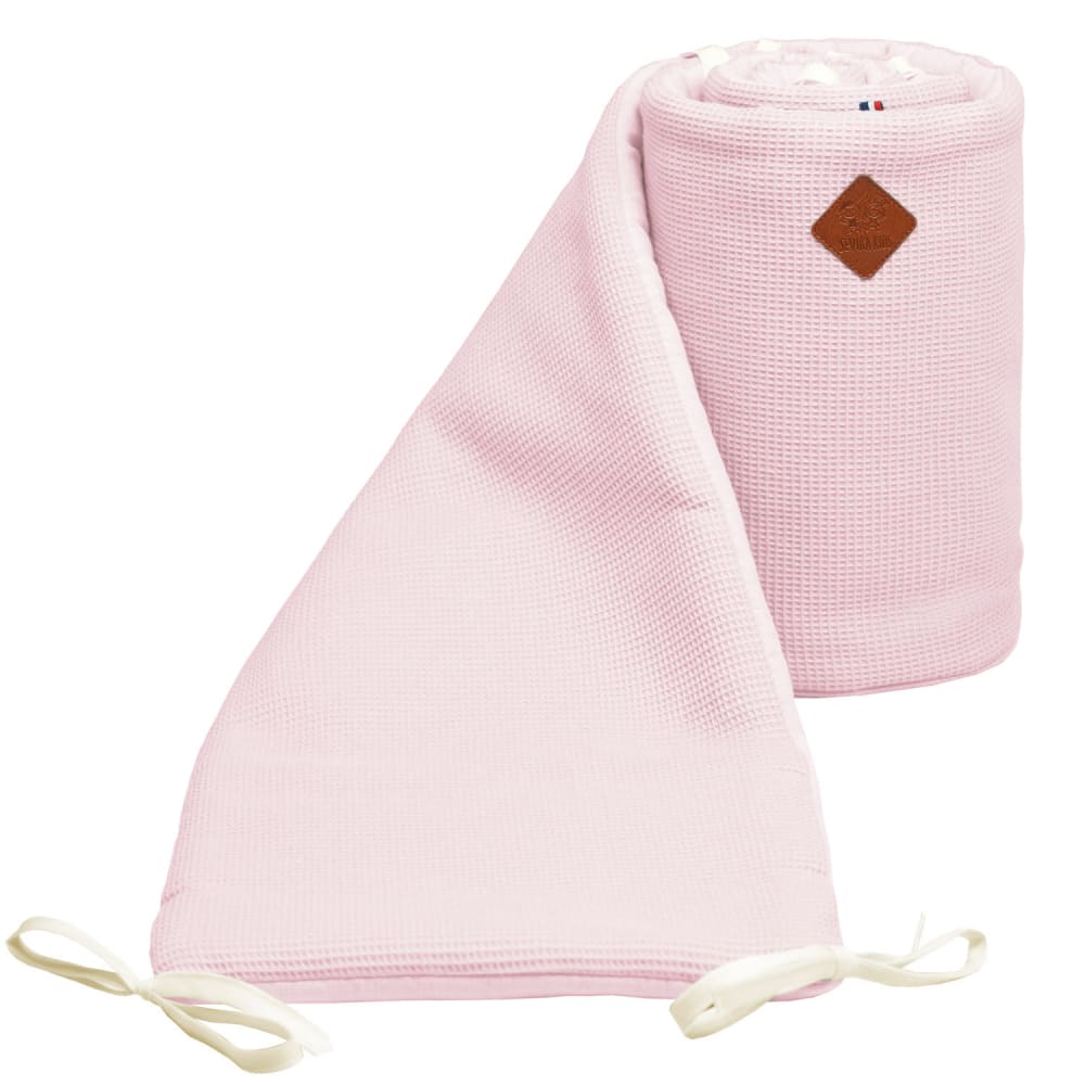 Tour de lit bébé réversible nid d'abeille rose dès la naissance