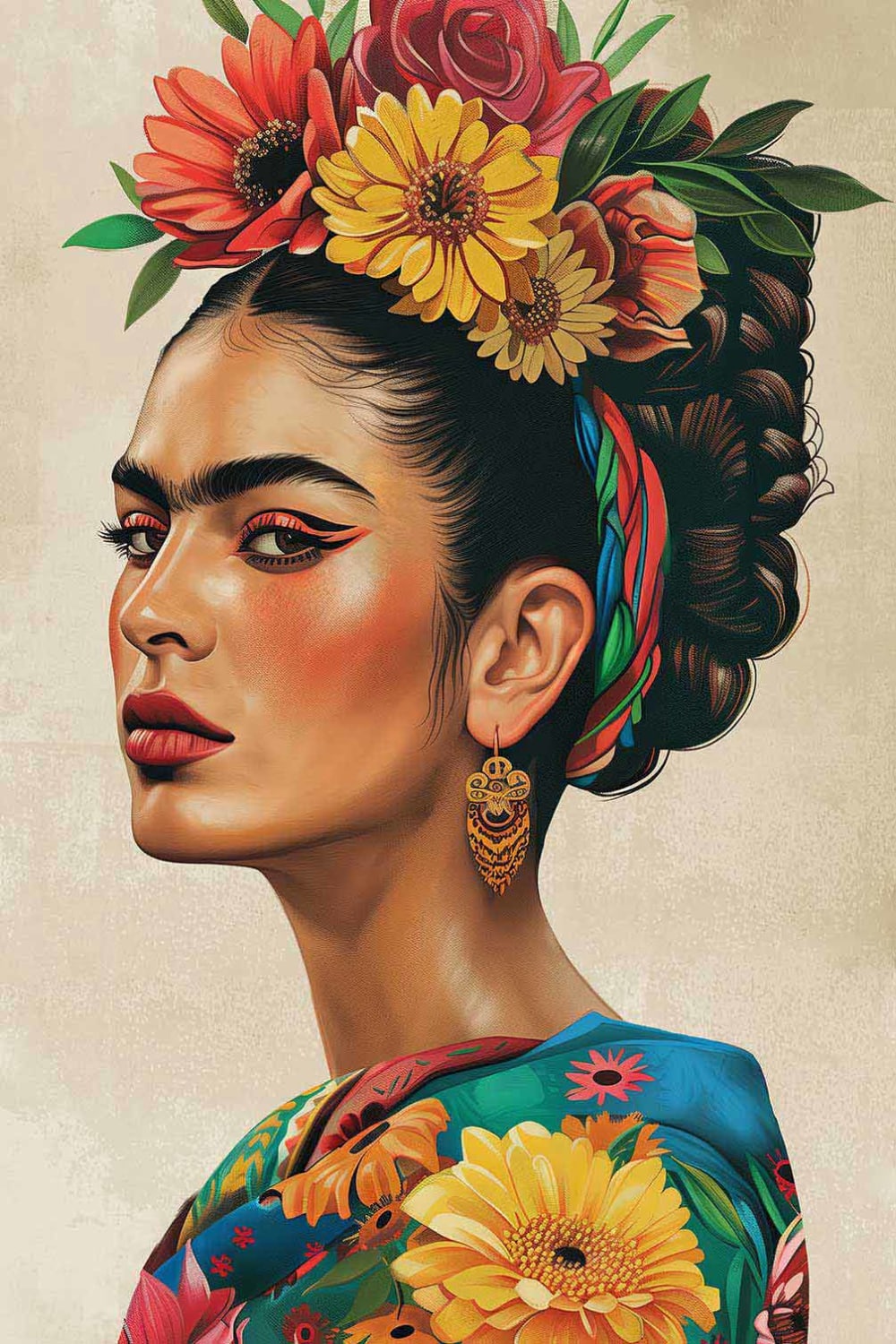 cuadro flores andaluzas impresion sobre lienzo 60x90cm