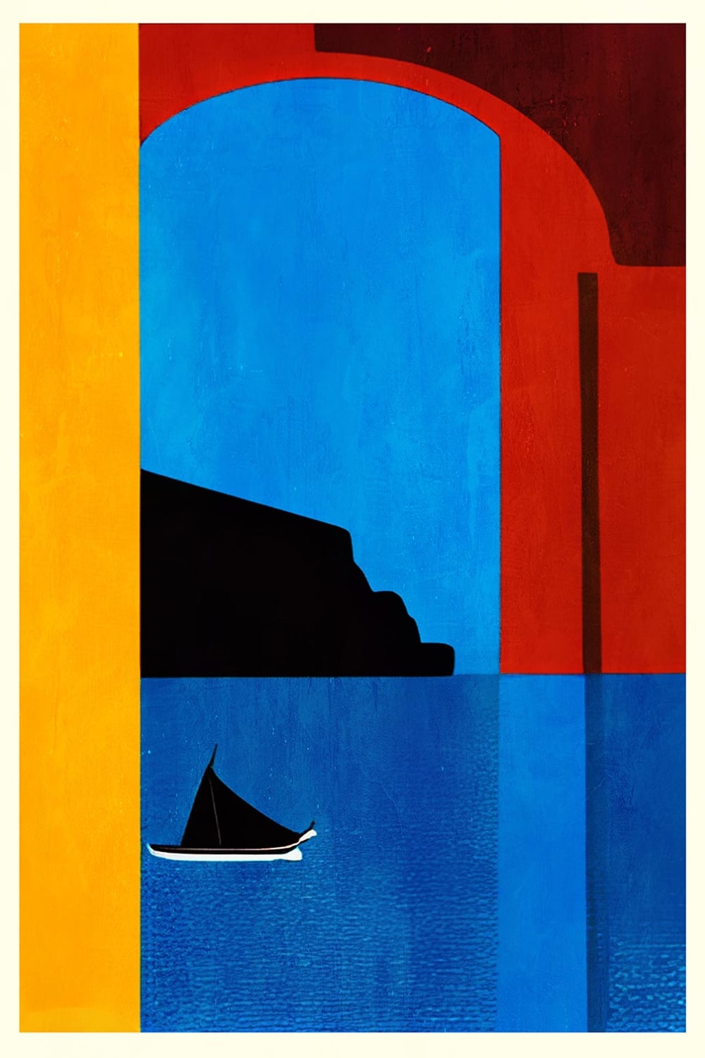 Tableau mer sunset cruise in italy imprimé sur toile 60x90 cm