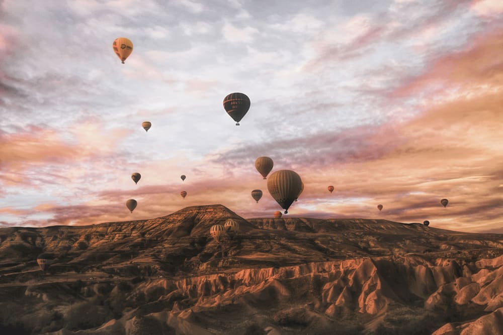 Paysage nature montgolfière en cappadoce imprimé sur toile 90x60 cm