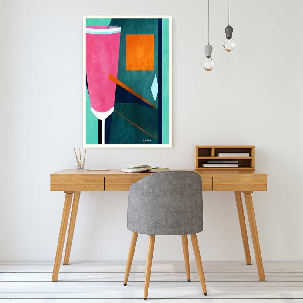 Tableau boisson mon petite crement rosé  imprimé sur toile 60x90 cm
