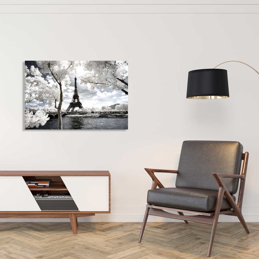 Tableau paris tour eiffel blanche  imprimé sur toile 90x60 cm