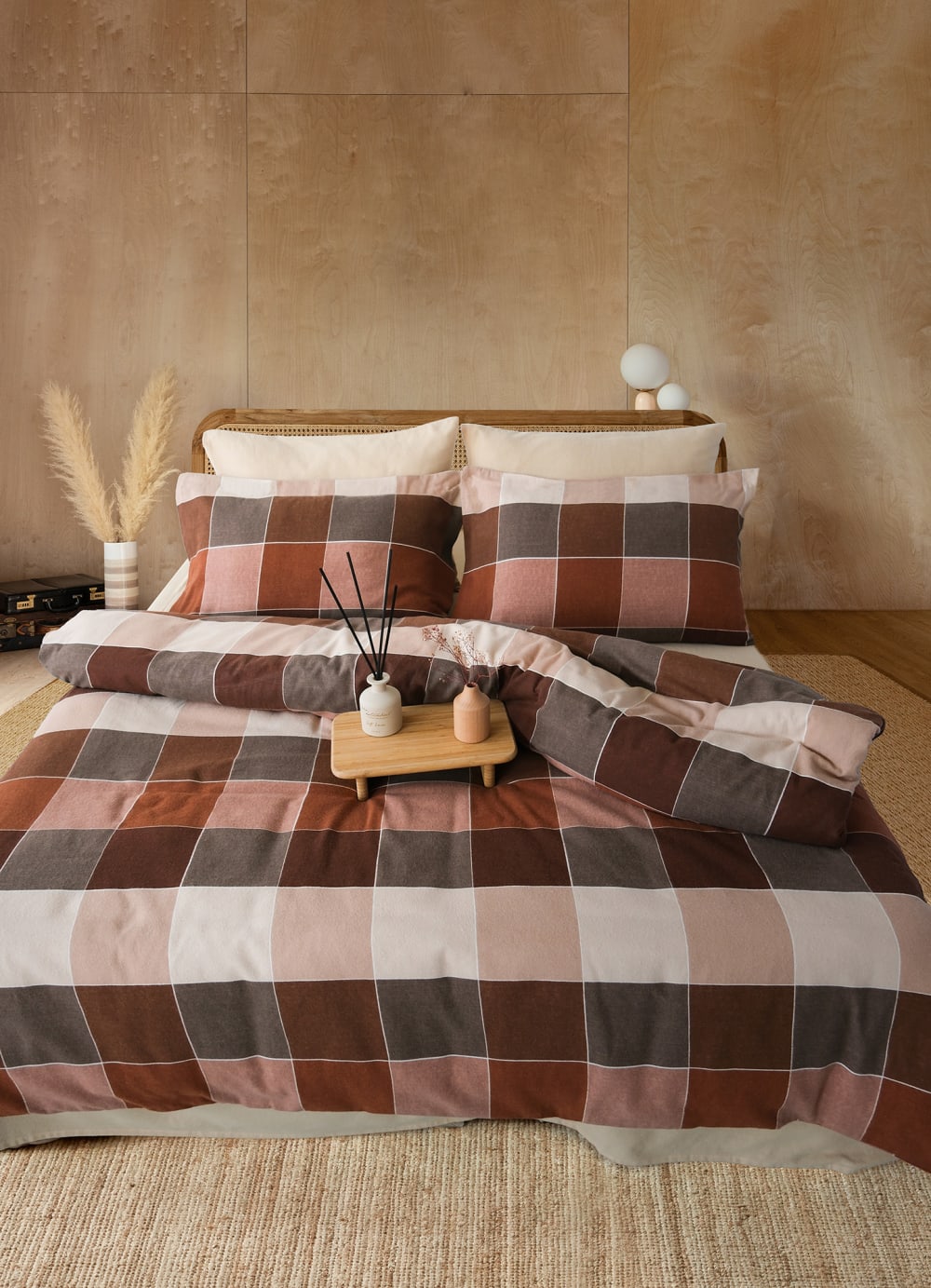 Parure de lit 2 personnes 240x220 cm Flanelle de coton imprimé