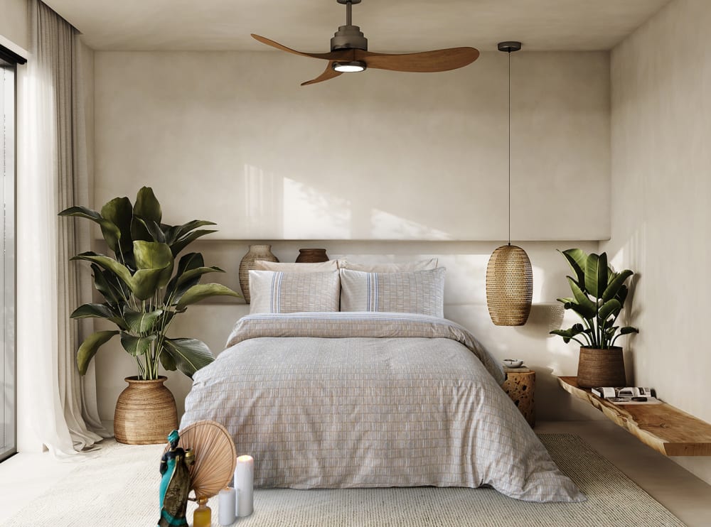 Parure de lit 1 personne 140x200 cm coton imprimé