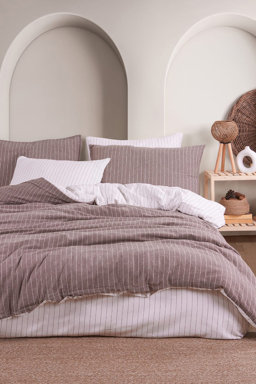 Parure de lit 2 personnes 240x220 cm coton tisse-teint